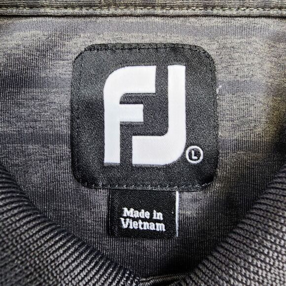 FootJoy Shirt Mens Large Gray Striped Polo Short Sleeve FJ Performance JGC Golf - Picture 2 of 16